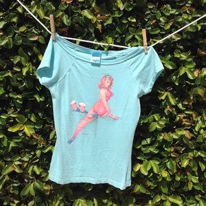 Boat neck vintage T shirt